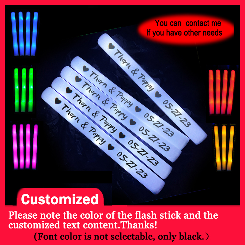 Wedding Supply In Bulk - แท่งโฟมเรืองแสง LED RGB 20/30/40 ชิ้น แท่งไฟ