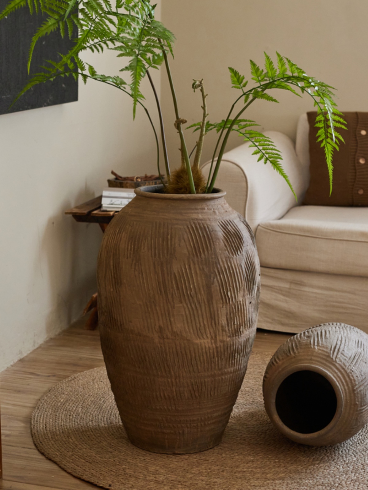 Centerpiece Vase Tall - แจกันดอกไม้ดินเผาขนาดใหญ่สไตล์เรโทรวินเทจ ของตกแต่งสไตล์เซน สำหรับห้องน้ำชา ตกแต่งบ้าน สวน และใช้งานกลางแจ้ง