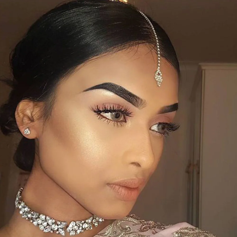Indian Wedding Supply - Stonefans เรขาคณิตหน้าผาก CHAIN ผู้หญิงอินเดียงานแต่งงานเครื่องประดับ Rhinestone แถบคาดศีรษะอุปกรณ์เสริมผมเจ้าสาวแนวโน้ม