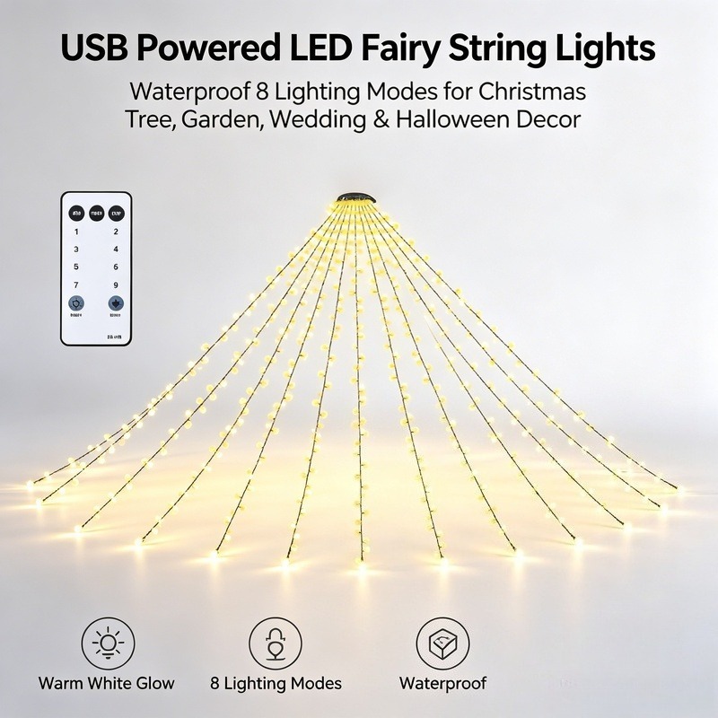 Wedding Led - ไฟประดับ LED แบบ USB กันน้ำ สำหรับตกแต่งต้นคริสต์มาส
