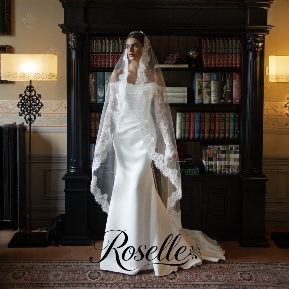 Wedding Qw - ROSELLE Lacd Mermaid ชุดแต่งงานสุดหรู เปิดหลัง ไหล่เปลือย
