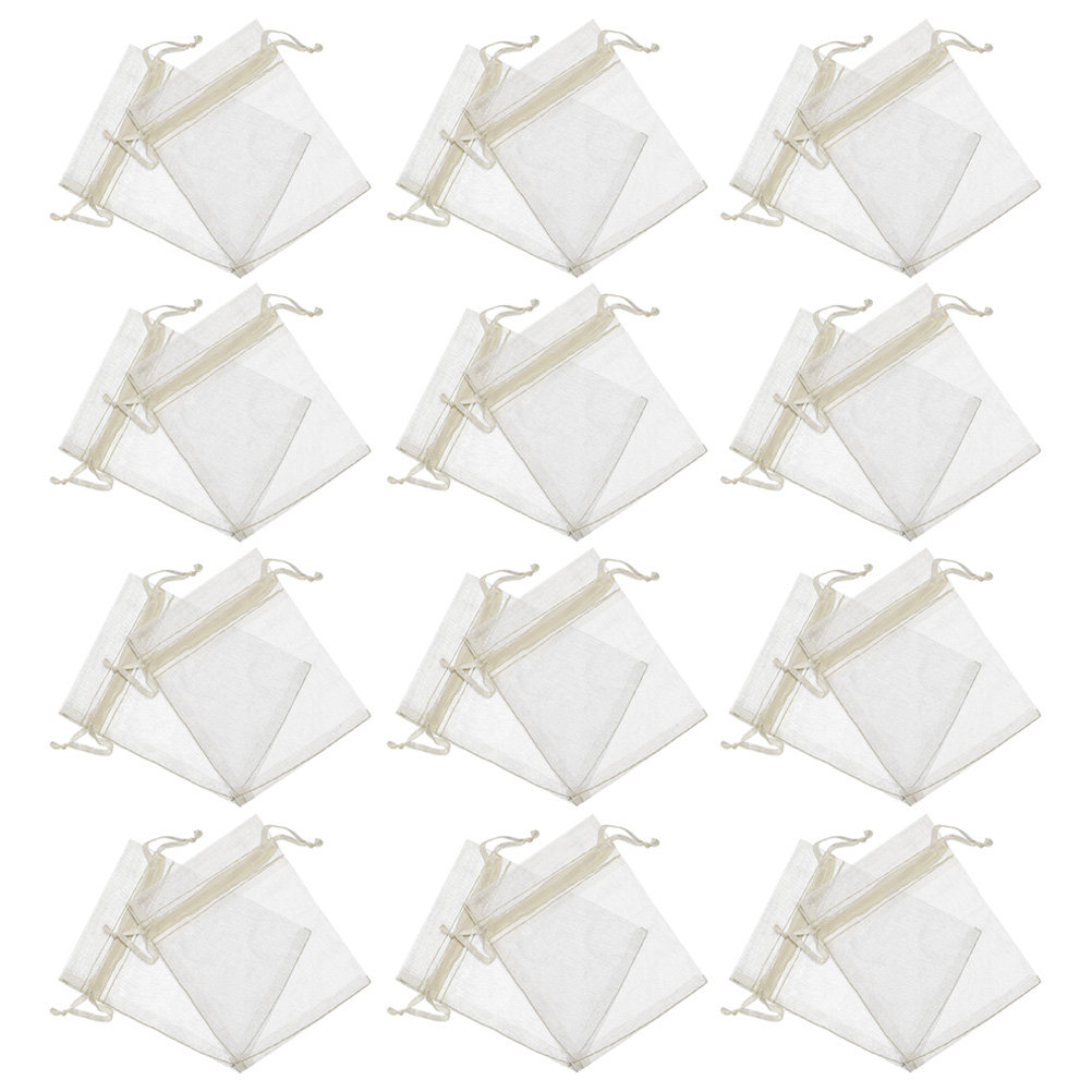 Wedding Supply In Bulk - ถุงผ้าออร์แกนซ่าใสแบบมีเชือกผูก 100 ชิ้น สำหรับบรรจุภัณฑ์เครื่องประดับ ถุงของขวัญ อุปกรณ์งานฝีมือ