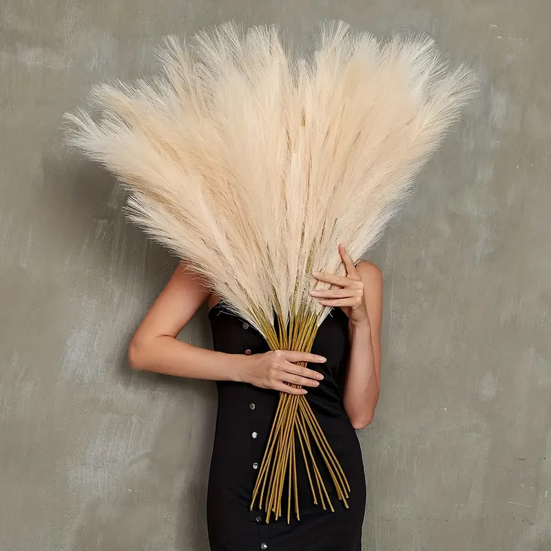 Centerpiece Vase Tall - หญ้าแพมพัสเทียมขนาดใหญ่ 39 นิ้ว ดอกไม้ประดิษฐ์ กิ่งกกปลอม สำหรับตกแต่งแจกัน