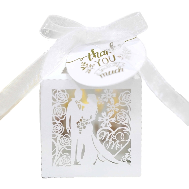 Wedding Supply List - 50/100/200pcs งานแต่งงานเจ้าบ่าวเจ้าสาวของขวัญกล่องริบบิ้น PARTY ขอบคุณผู้เข้าพัก Candy บรรจุภัณฑ์ช็อกโกแลตขนาดเล็กกล่องขายส่ง