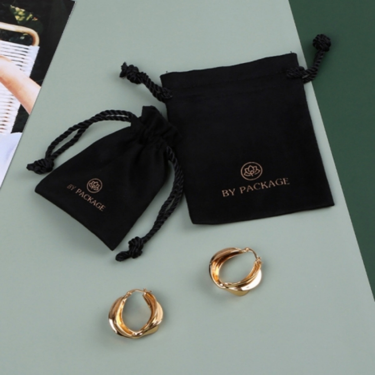 Wedding Package Gold - ถุงกำมะหยี่สีดำสำหรับเก็บไพ่ทาโรต์ 50 ชิ้น ถุงผ้ารูดขนาดเล็กสำหรับใส่ของ ถุงใส่คริสตัลสำหรับทำนายดวงชะตา ถุงใส่ลูกเต๋าสำหรับเกมกระดาน