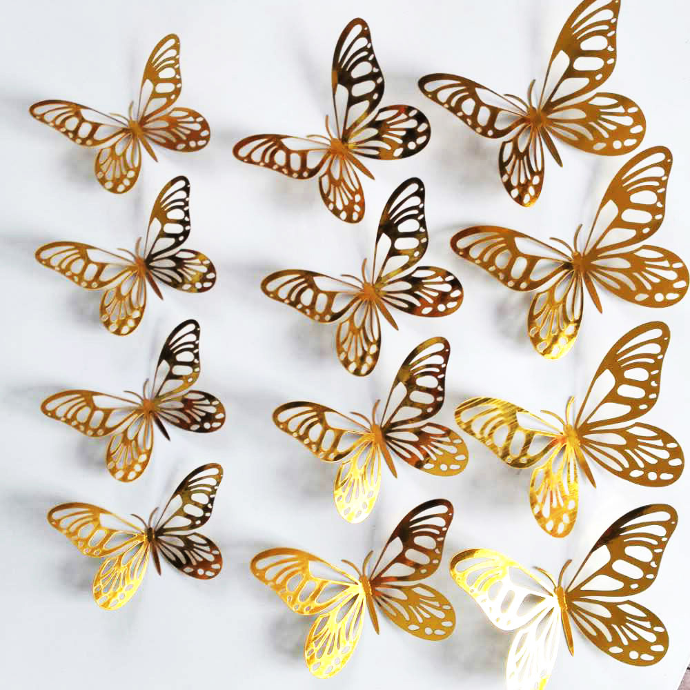12 ชิ้น/ชุด สติ๊กเกอร์ติดผนังร - Wedding Package Gold บทวิจารณ์และราคา