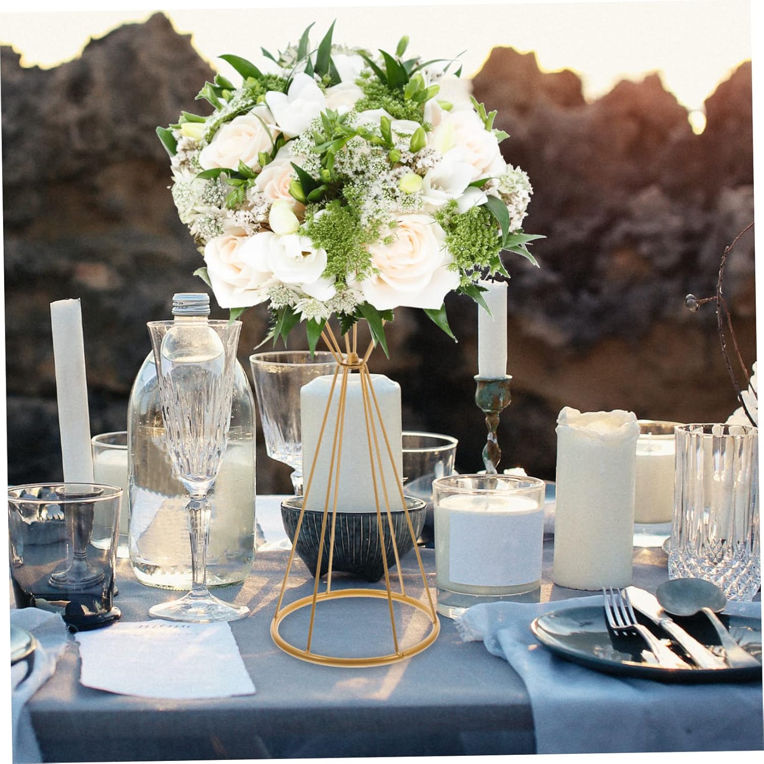 ขาตั้งดอกไม้ทรงเรขาคณิตสีทอง แ - Centerpiece Vase Tall บทวิจารณ์และราคา