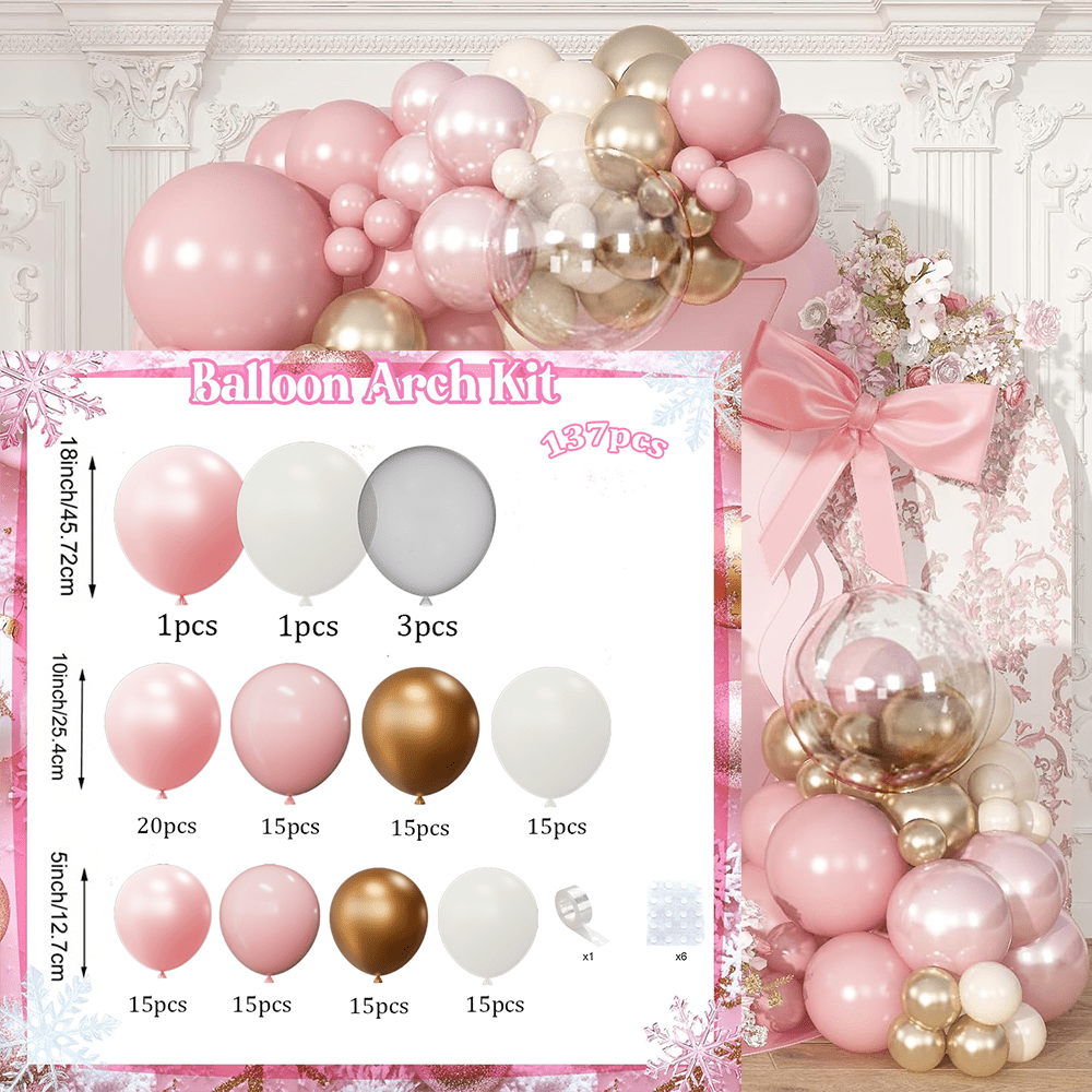 ชุดตกแต่งซุ้มลูกโป่งยางสีชมพู  - Wedding Day Supply Kit บทวิจารณ์และราคา