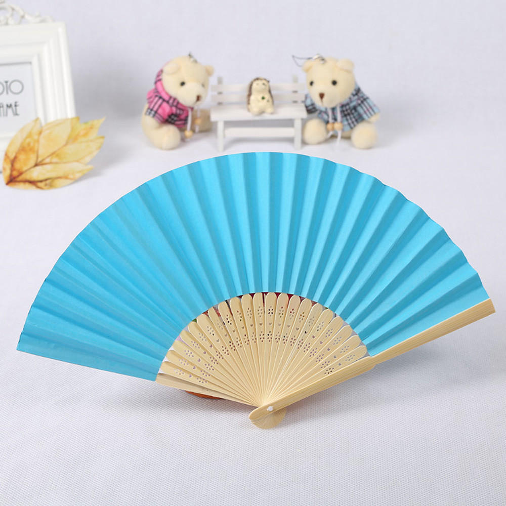 พัดลมมือกระเป๋าพับพัดลมสีทึบพั - Wedding Supply List บทวิจารณ์และราคา