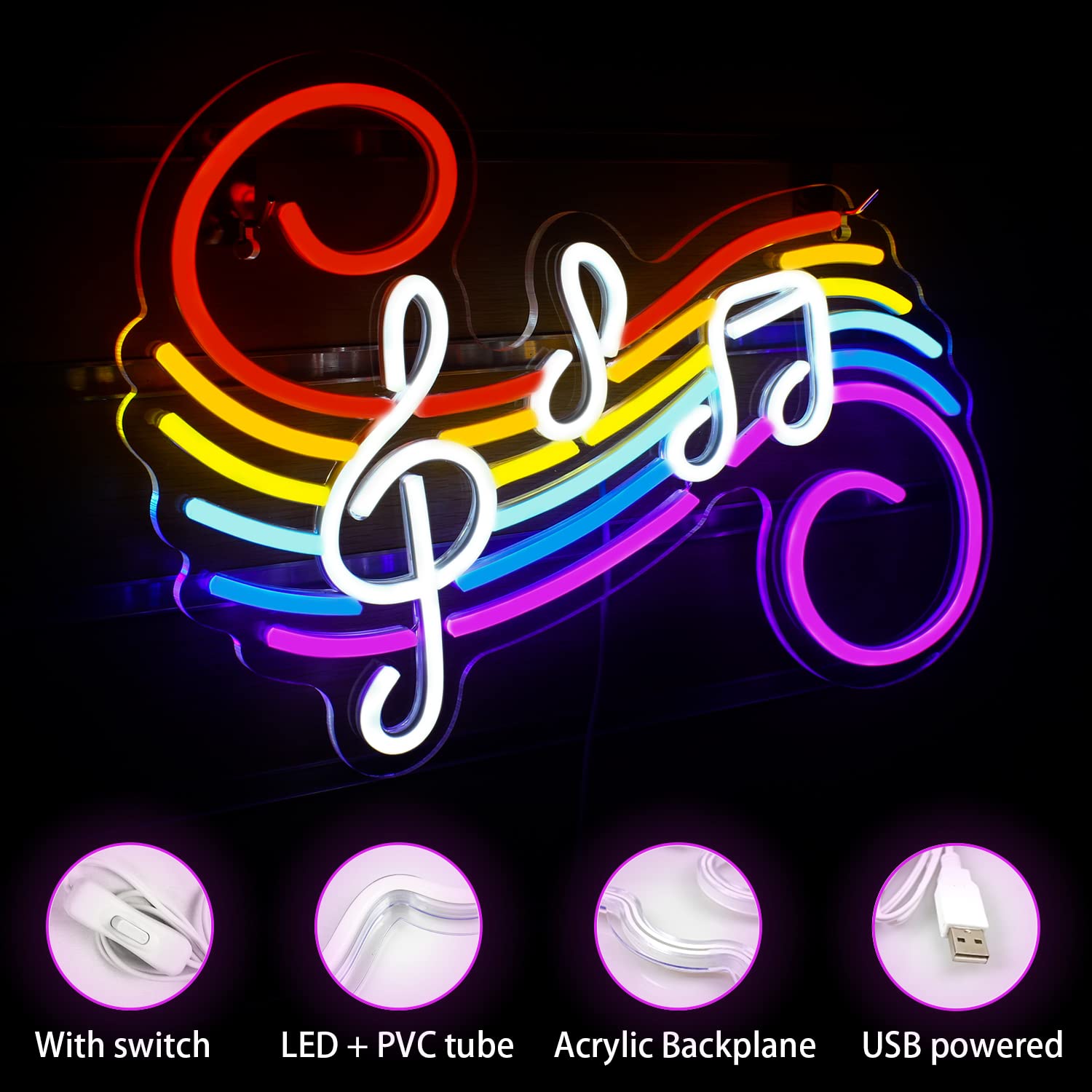 ป้ายไฟนีออนรูปโน้ตดนตรี ปรับแต - Wedding Led บทวิจารณ์และราคา