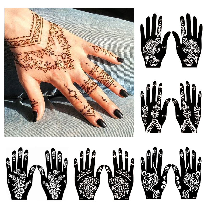 2ชิ้นแม่แบบอุปกรณ์สักลายเฮนน่า - Indian Wedding Supply บทวิจารณ์และราคา