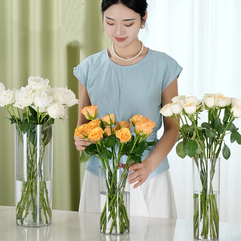 แจกันดอกไม้ทรงกระบอกอะคริลิกใส - Centerpiece Vase Tall บทวิจารณ์และราคา