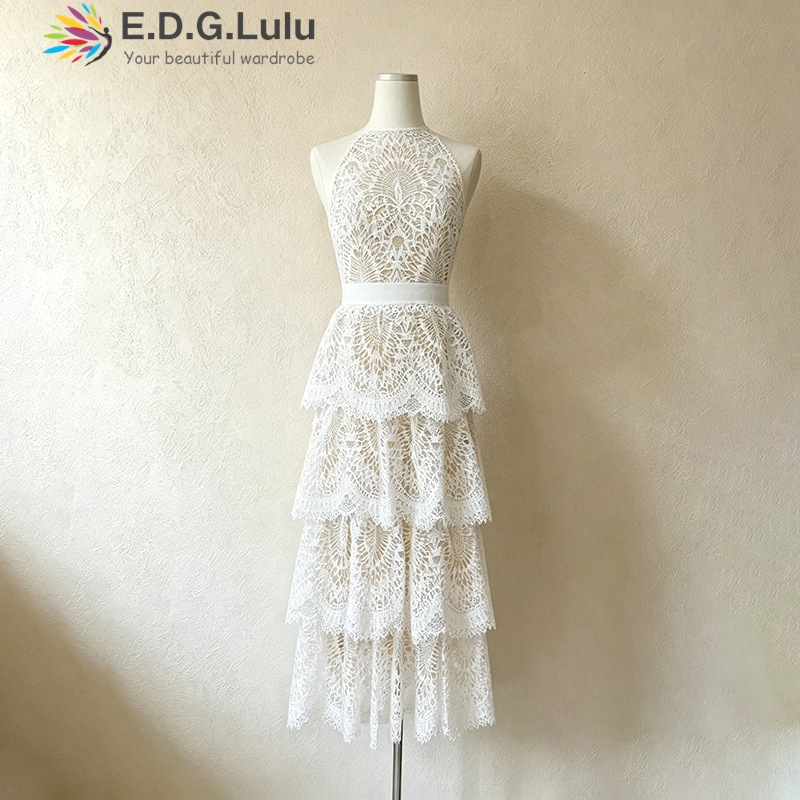 EDGLuLu ชุดแต่งงานสีขาวแบบคอโอ - Wedding Lulu บทวิจารณ์และราคา