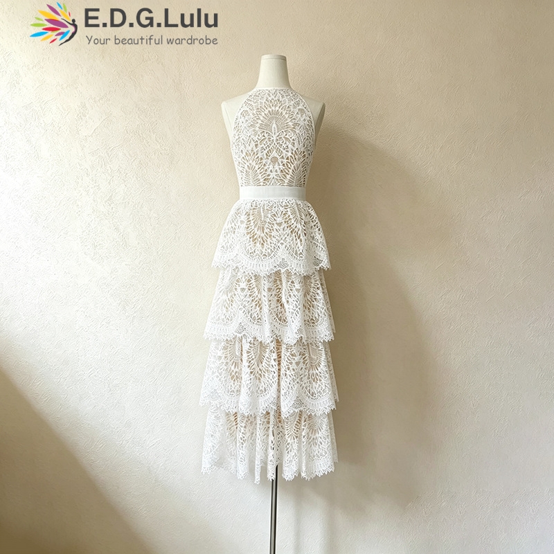 EDGLuLu ชุดแต่งงานสีขาวแบบคอโอ - Wedding Lulu บทวิจารณ์และราคา