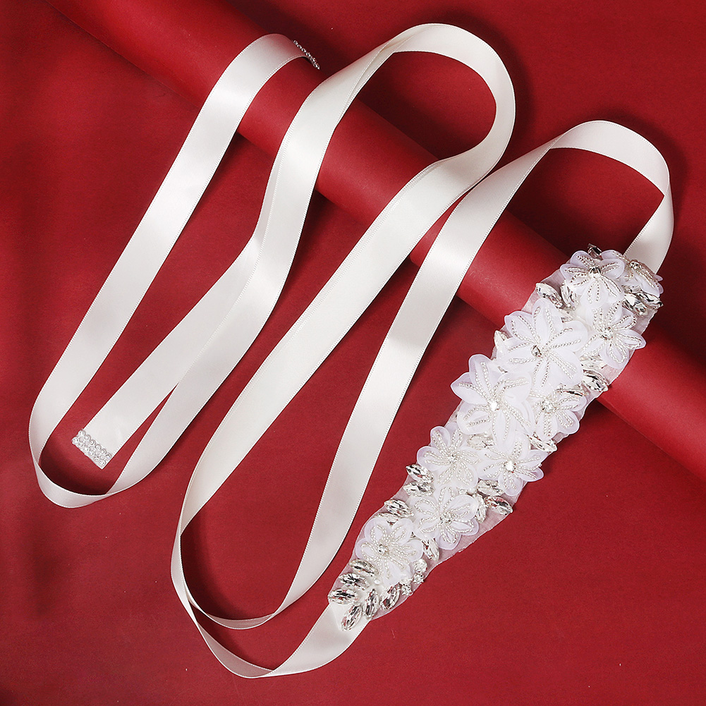 เข็มขัดแต่งงานลายดอกไม้ 3 มิติ - Bridal Sash Ribbon บทวิจารณ์และราคา
