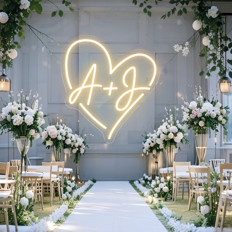 CUSTOM Initials หัวใจ LED Neon - Wedding Party Supply บทวิจารณ์และราคา