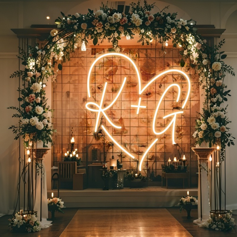 CUSTOM Initials หัวใจ LED Neon - Wedding Party Supply บทวิจารณ์และราคา