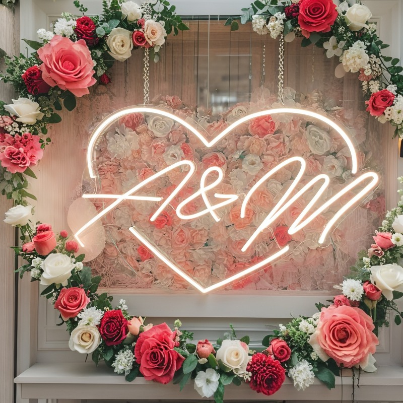 CUSTOM Initials หัวใจ LED Neon - Wedding Party Supply บทวิจารณ์และราคา