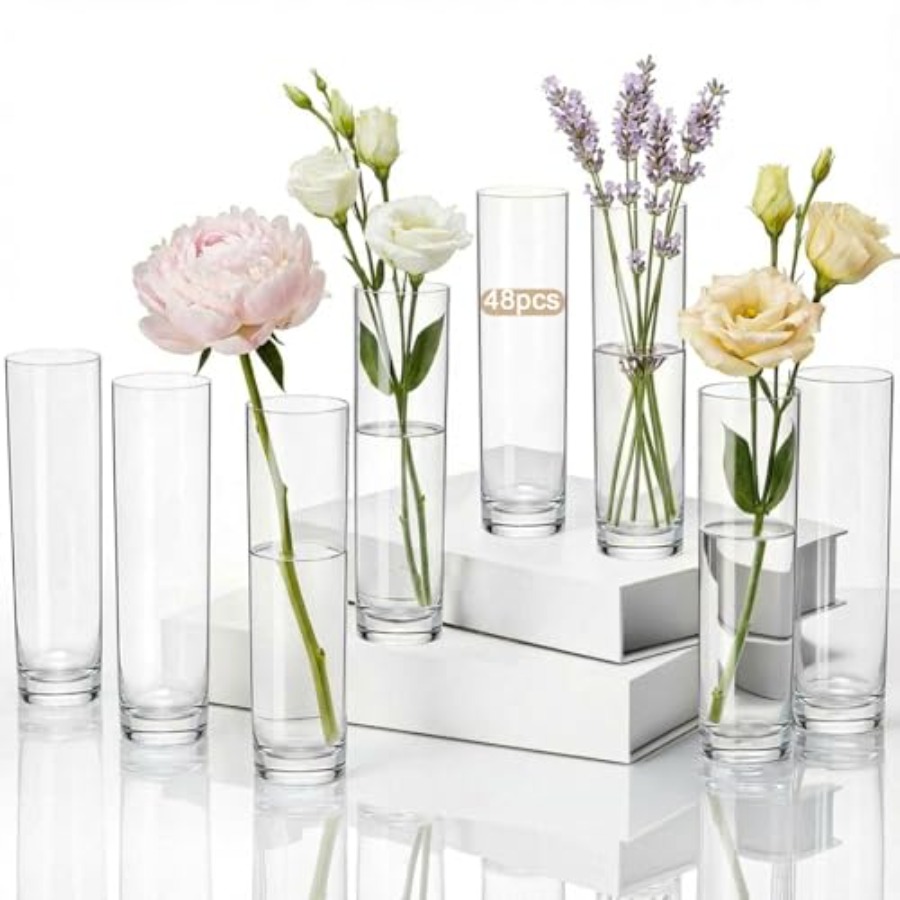 แจกันทรงกระบอกอะคริลิก 48 ชิ้น - Centerpiece Vase Tall บทวิจารณ์และราคา