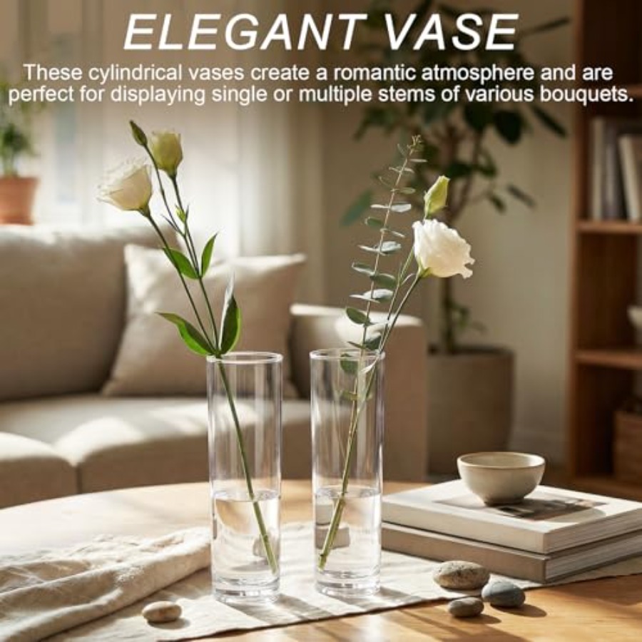 แจกันทรงกระบอกอะคริลิก 48 ชิ้น - Centerpiece Vase Tall บทวิจารณ์และราคา