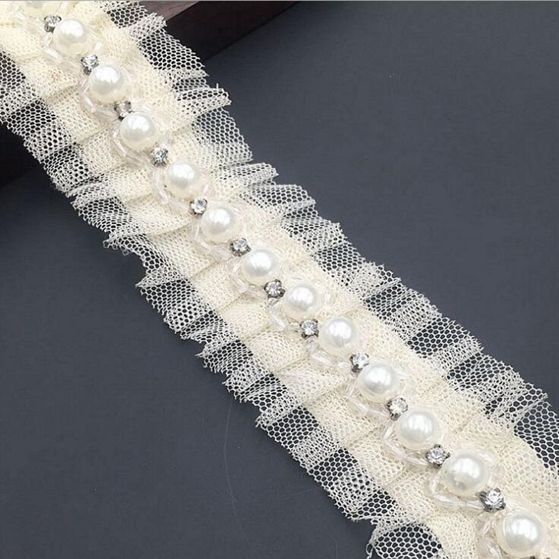 1หลา1.5เซนติเมตรIvory Pearlลูก - Bridal Sash Ribbon บทวิจารณ์และราคา